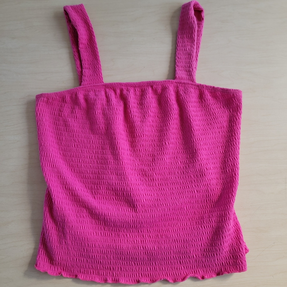Paper Crane Pink Textured Tank Top Medium